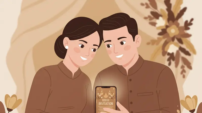 Undangan Digital Batak, Pasangan Batak dengan Ulos