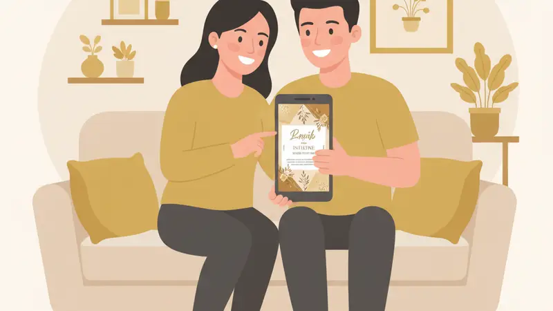 Pengantin Batak modern menggunakan undangan digital