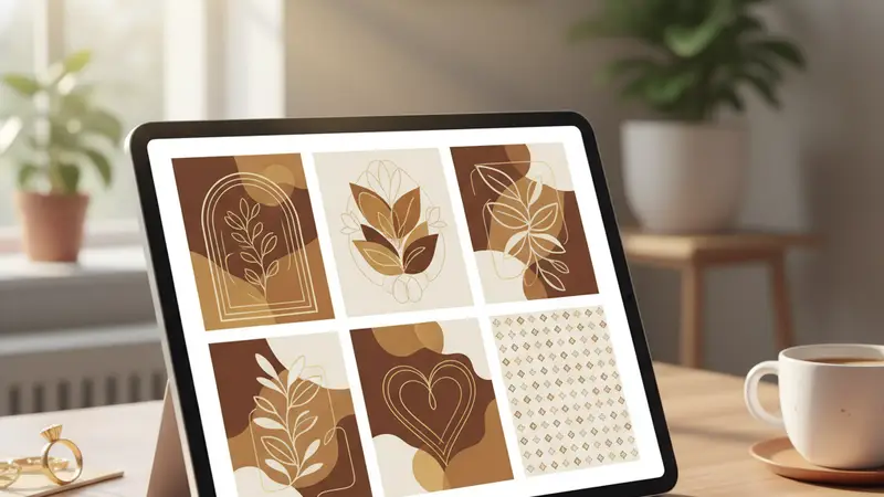 Pasangan tersenyum sambil melihat undangan online WA di smartphone