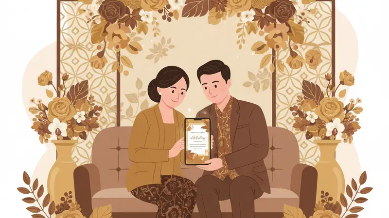 Ilustrasi undangan tahlilan online dengan desain islami yang elegan
