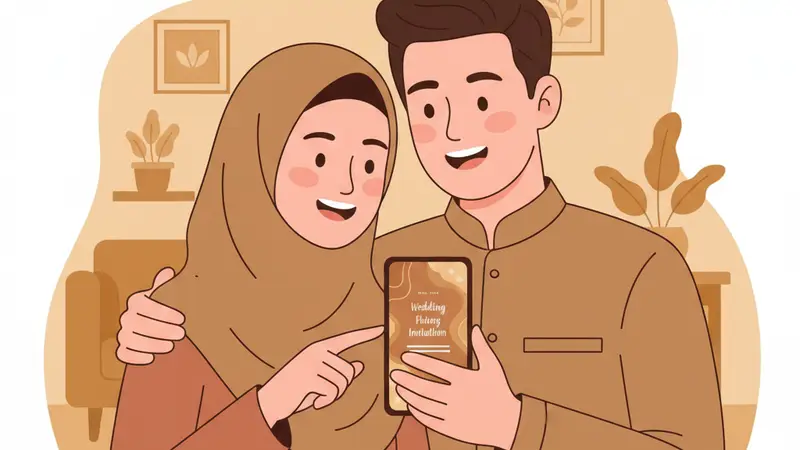 Seorang desainer grafis sedang membuat undangan tahlilan online di laptop