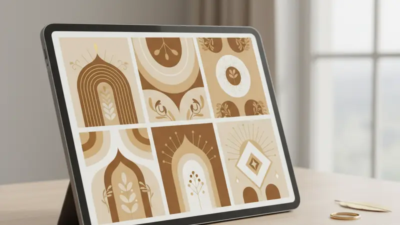 Pasangan merencanakan pernikahan dengan laptop dan tablet
