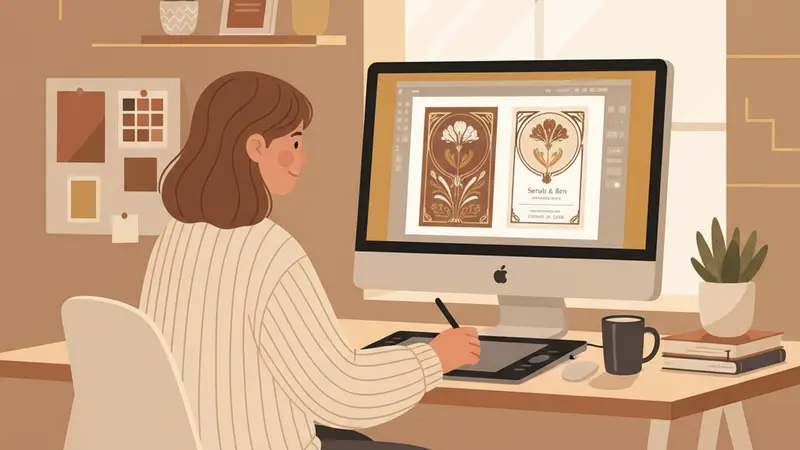 Desain Undangan Digital dengan Ilustrasi Pasangan