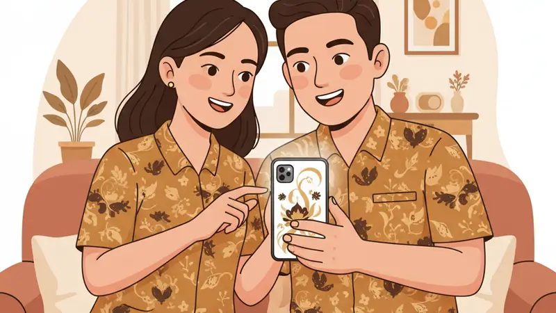 Pengantin sedang berdiskusi memilih template undangan digital