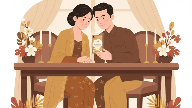 Kata-kata untuk undangan online dengan pasangan bahagia