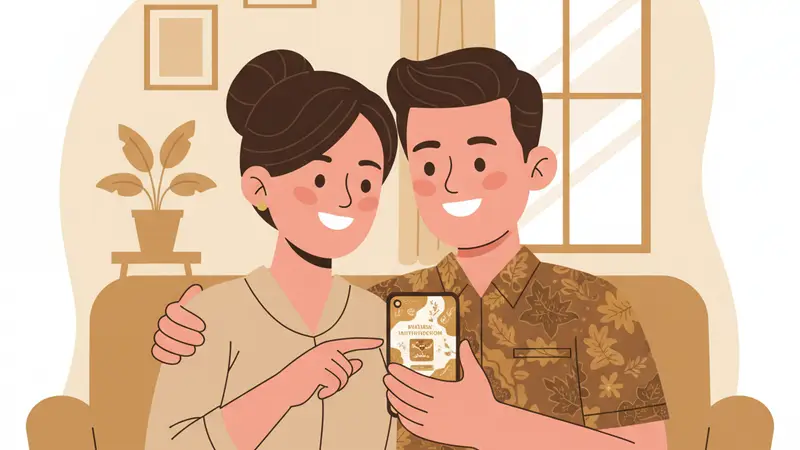 Contoh undangan digital dengan desain modern dan personalisasi tinggi yang dihasilkan oleh AI untuk sebuah pernikahan