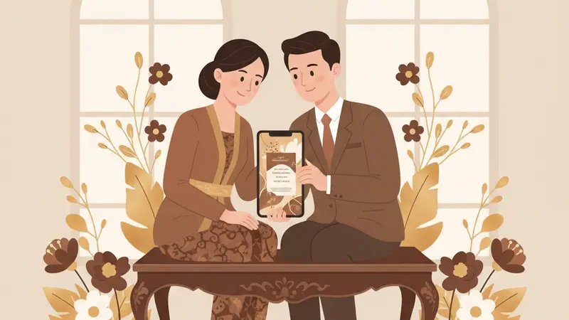 Ilustrasi undangan digital minimalis tanpa foto