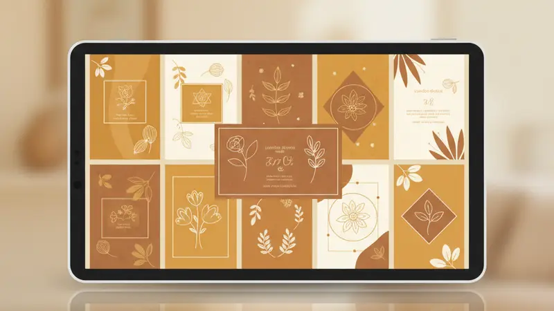 Keluarga bahagia membuka undangan digital Natal di tablet