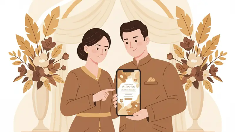 Undangan digital pernikahan 3D dengan animasi interaktif