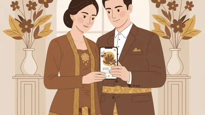 Ilustrasi undangan digital tasyakuran dengan desain elegan