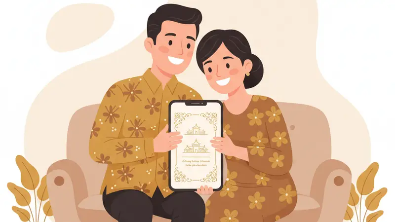 Desainer grafis sedang membuat undangan digital