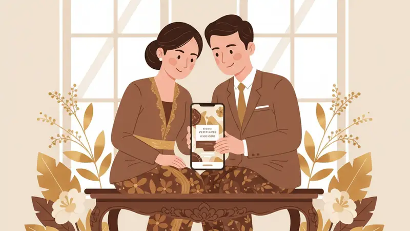 Ilustrasi undangan pengajian online yang modern dan elegan