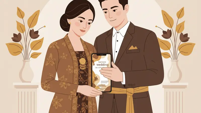 Undangan Pernikahan Monokrom dengan desain minimalis