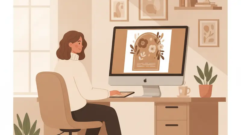Wanita sedang mengisi formulir online untuk membuat undangan tunangan