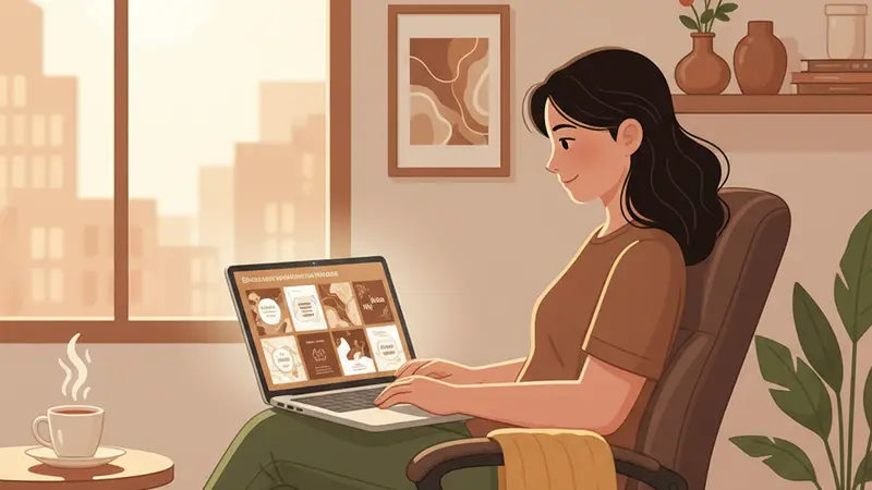 Pengantin sedang melihat undangan digital di smartphone