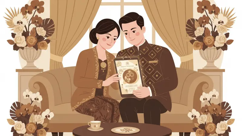 Ilustrasi berbagai jenis undangan pernikahan cetak dengan harga berbeda