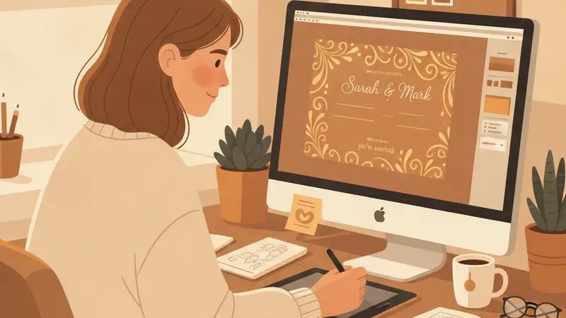 Tampilan antarmuka desain undangan online Sannubari