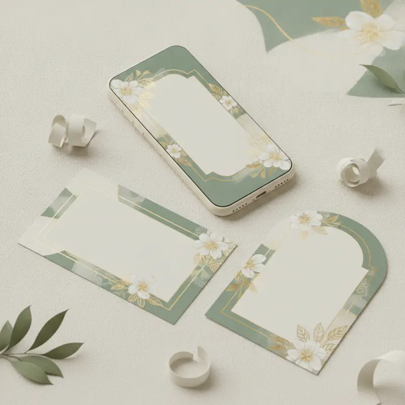 kata-kata love story pernikahan untuk undangan digital dengan mockup desain elegan