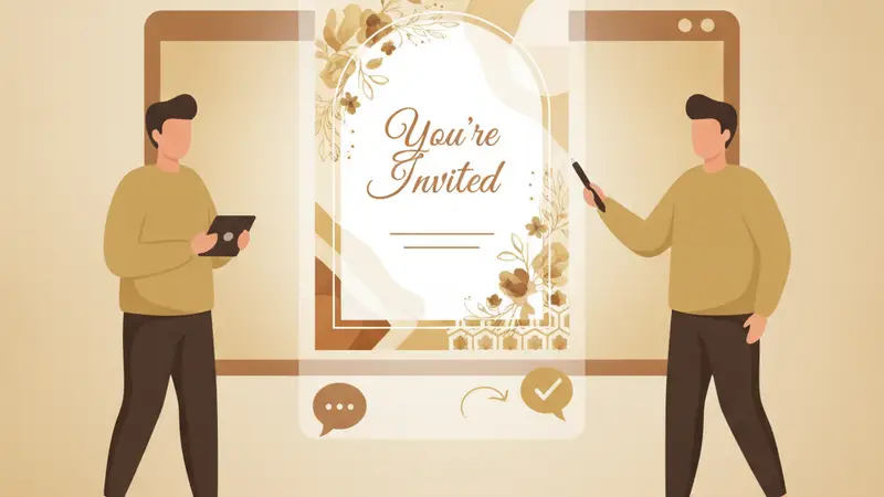 Pengantin melihat fitur undangan online Sannubari