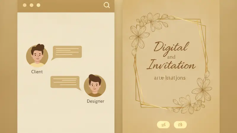 Perbandingan undangan digital dan undangan cetak di meja