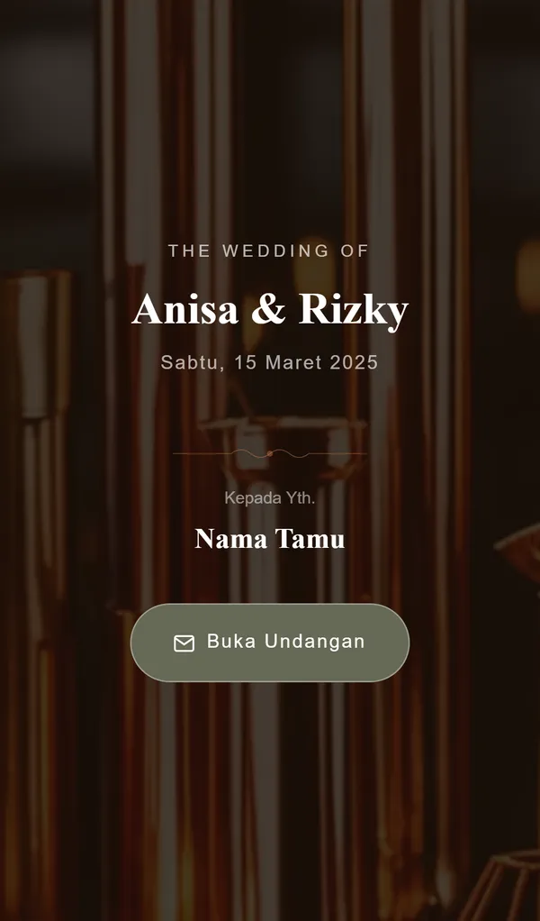 Preview desain tema undangan digital Copper Luxe