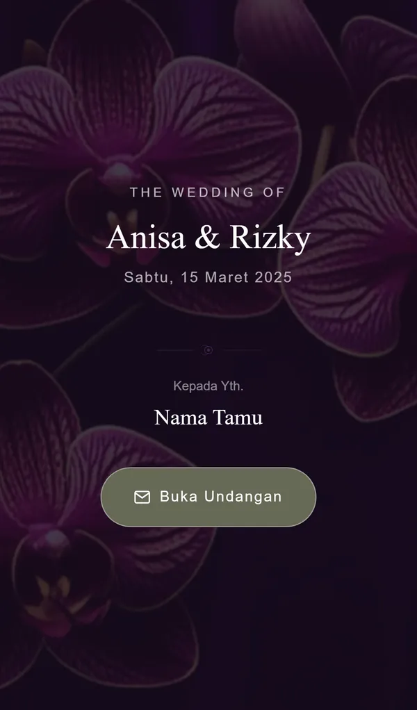 Preview desain tema undangan digital Orchid Royal