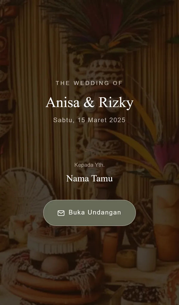 Preview desain tema undangan digital Papua Heritage