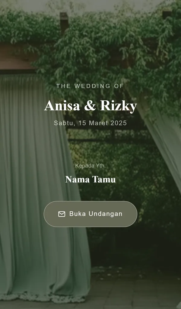 Preview desain tema undangan digital Pavilion Garden