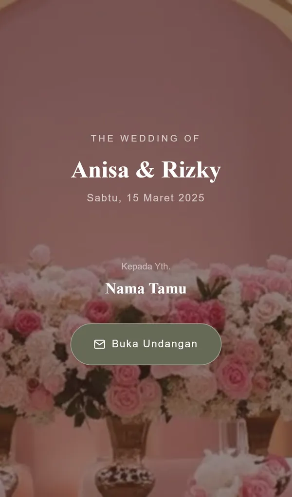 Preview desain tema undangan digital Syari Blush