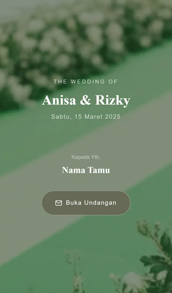 Preview desain tema undangan digital Syari Sage