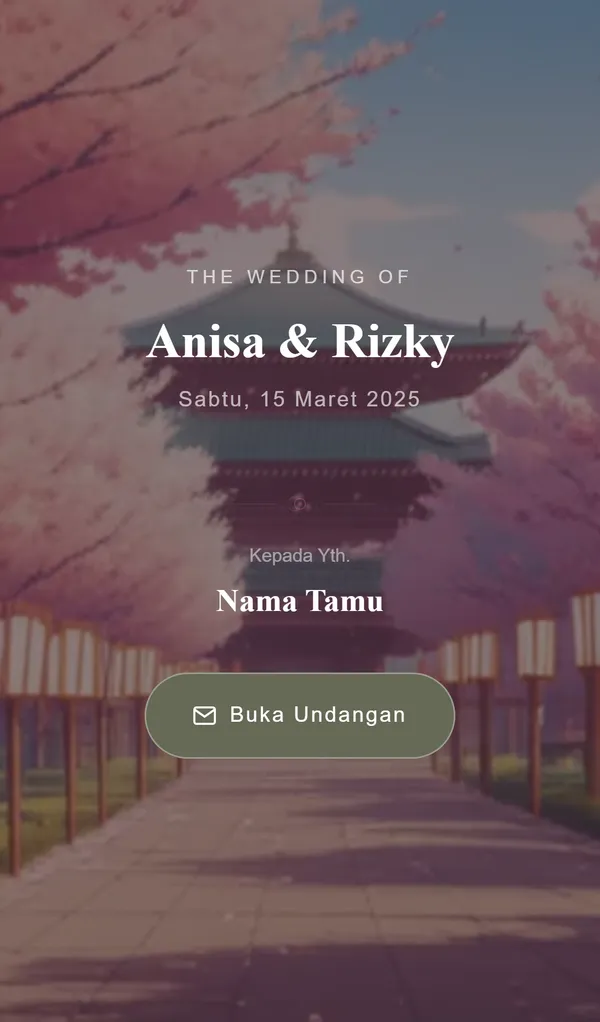 Preview desain tema undangan digital Tokyo Sakura