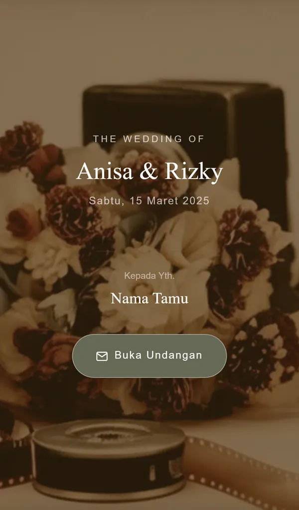 Preview desain tema undangan digital Vintage Film