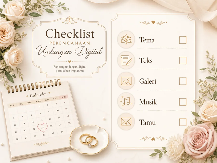 Checklist undangan digital minimalis