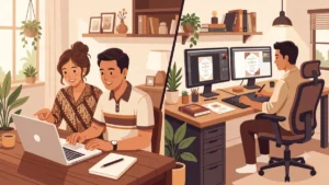 Perbandingan membuat undangan digital sendiri (DIY) vs jasa desainer profesional