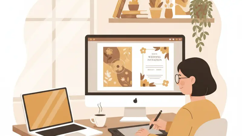 Tampilan antarmuka aplikasi desain kartu digital