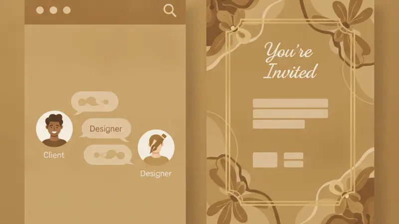 Contoh desain kartu lebaran digital dengan tema modern