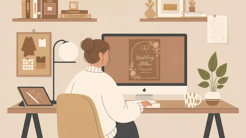 Tampilan antarmuka desain undangan digital dengan berbagai pilihan template dan fitur kustomisasi