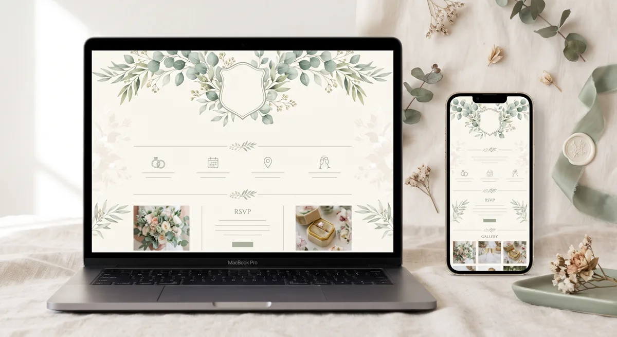 Pasangan pengantin sedang berdiskusi dengan vendor undangan digital