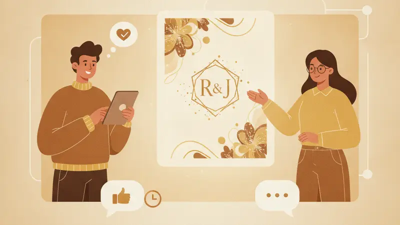 Tampilan fitur RSVP dan buku tamu digital pada undangan online