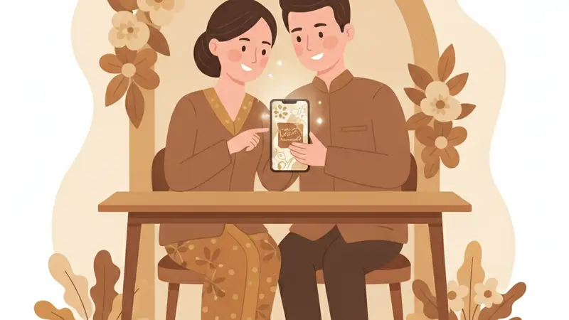 Contoh undangan pernikahan via online dengan desain elegan
