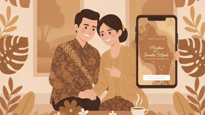 Contoh Undangan Virtual Wedding Modern dan Elegan