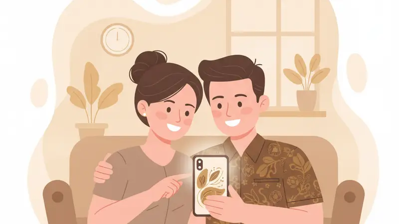 Tampilan undangan digital Sannubari di smartphone dengan fitur interaktif