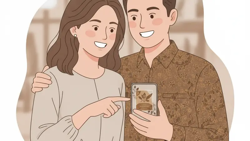 Ilustrasi undangan pernikahan digital Sannubari dengan fitur-fitur interaktif