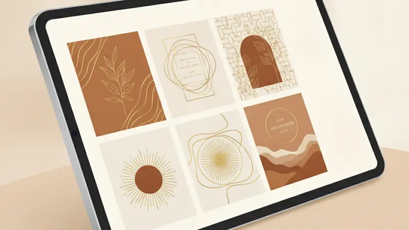 Tampilan slide PowerPoint dengan desain undangan pernikahan