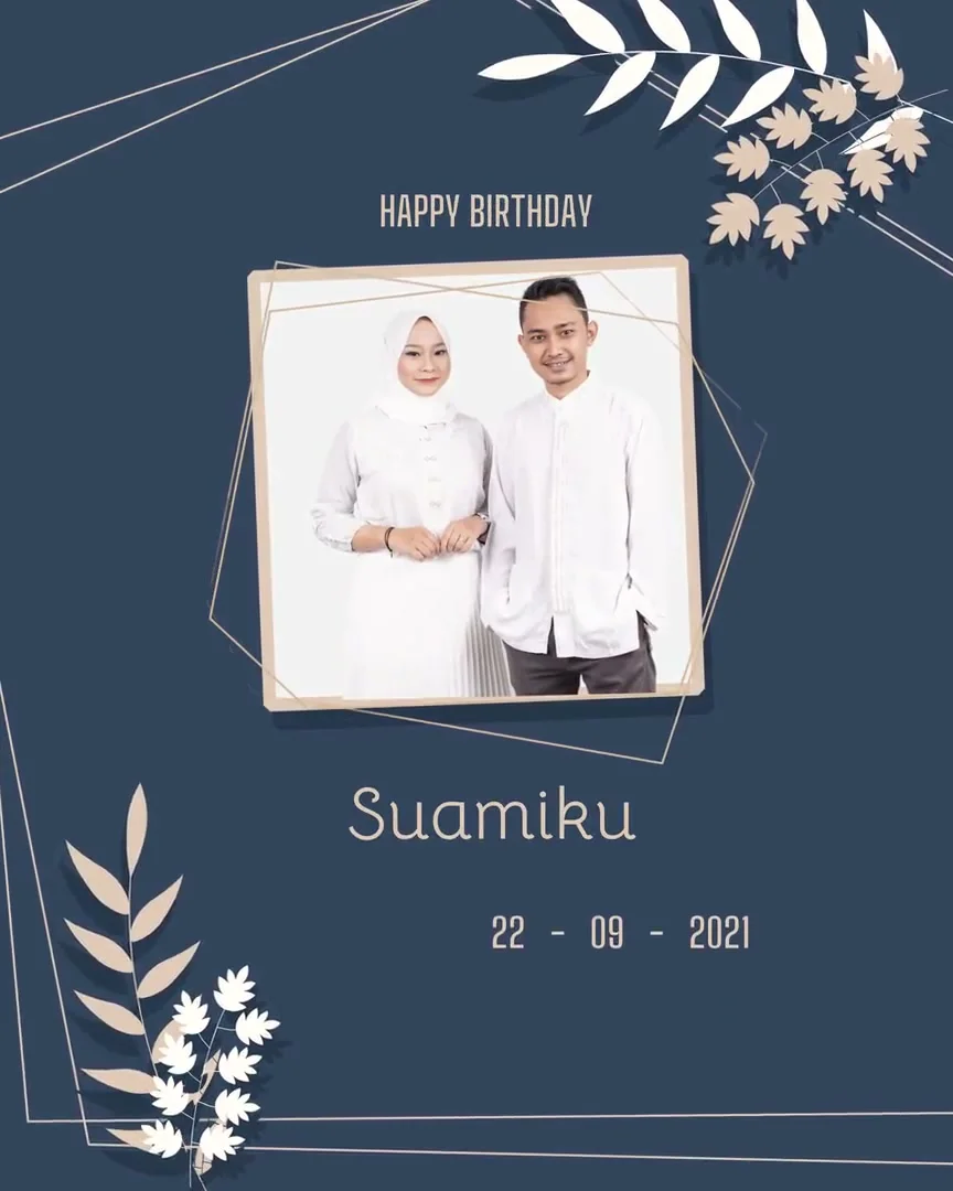 Contoh video ucapan ulang tahun untuk suami desain Navy Leaves (UT-05) dari Sannubari