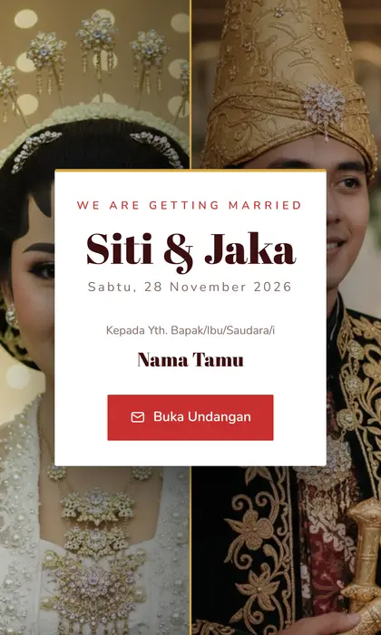 Tampilan pembuka template undangan digital Betawi Charm