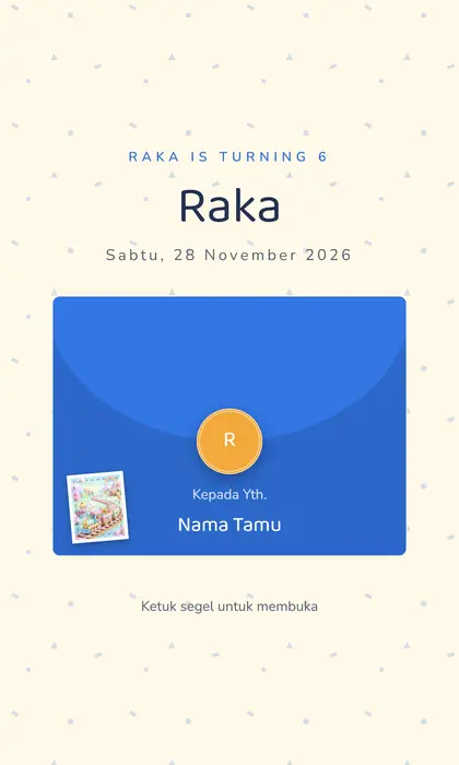 Tampilan pembuka template undangan ulang tahun Birthday Kids
