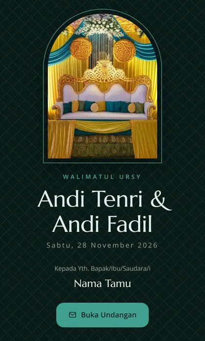 Tampilan pembuka template undangan digital Bugis Heritage