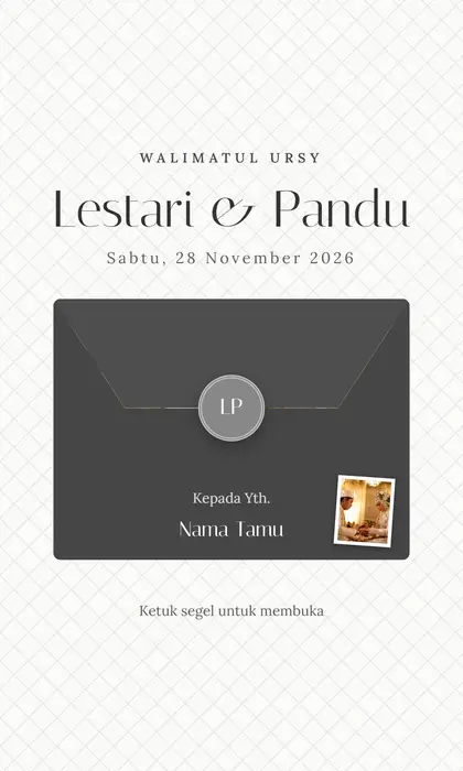 Tampilan pembuka template undangan digital Diamond White