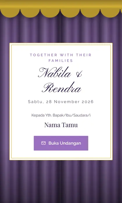 Tampilan pembuka template undangan digital Fairy Tale